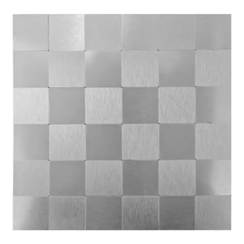 Adhesivo para pared de plastico plateado a cuadros de 30x30x0.1cm