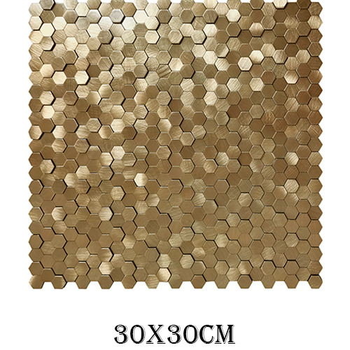 Adhesivo dorado diseño exagonos de 30x30cm