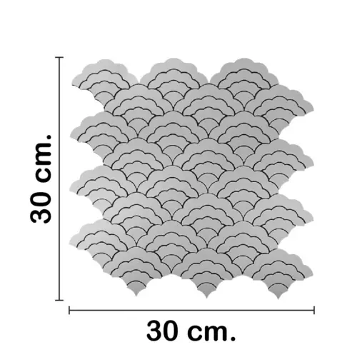 Adhesivo para pared de plastico plateado diseño nubes de 30x30x0.1cm
