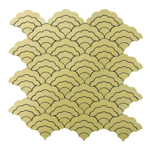 Adhesivo para pared de plastico dorado diseño nubes de 30x30x0.1cm