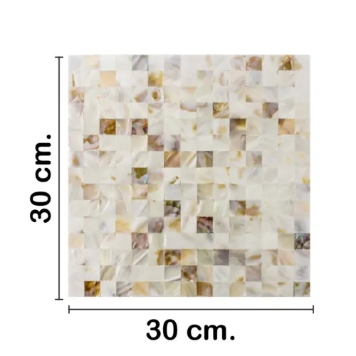 Adhesivo para pared de plastico diseño concha nacarada de 30x30x0.1cm