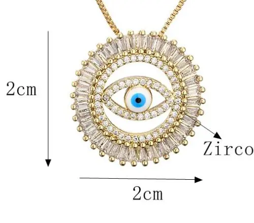 Collar con dije de ojo turco de 2x5x50cm