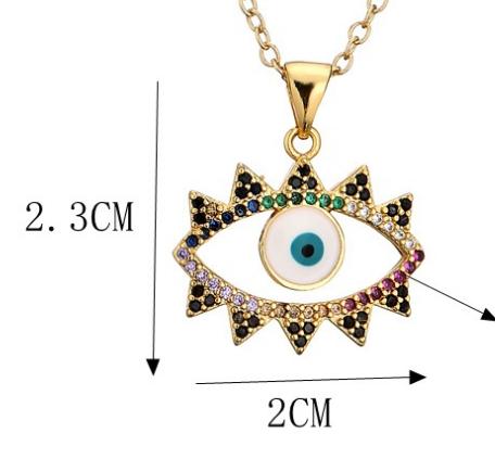 Collar con dije de ojo turco de 2×2.3x50cm