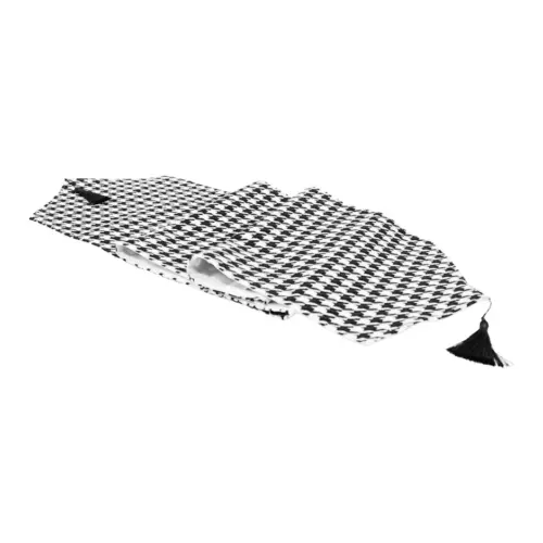 Camino de mesa a cuadros negros con blancos de 33x172cm