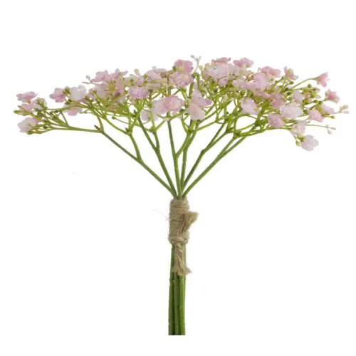 Ramo de flores de plastico rosa claro de 16x16x29cm