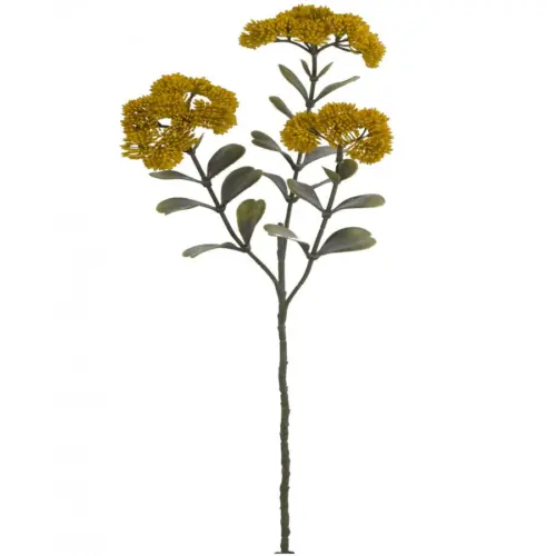 Vara de flores de plastico mostaza de 12x18x56cm