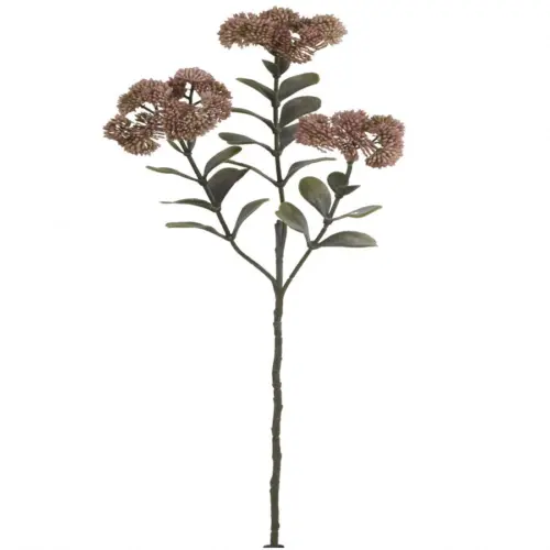 Vara con 3 flores de sedum rosa de 12x18x56cm
