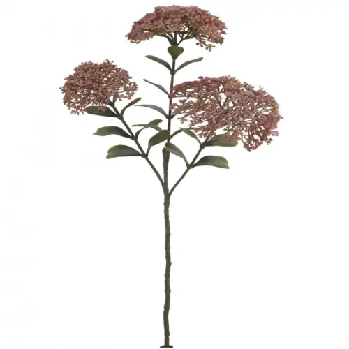 Vara con 3 flores de sedum rosa de 12x20x58cm