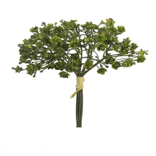 Ramo de flores de plastico verde olivo de 18x18x23cm