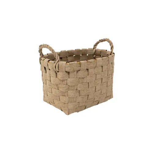 Cesto ovalado tejido natural con asas de 31x23x21.5×27.5cm