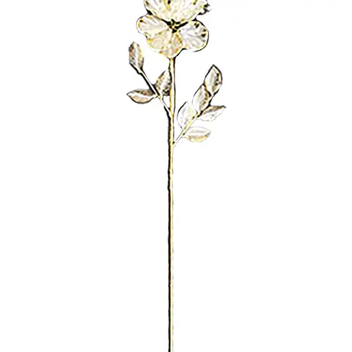 Vara de flor dorada de plastico y brillantes de 55cm