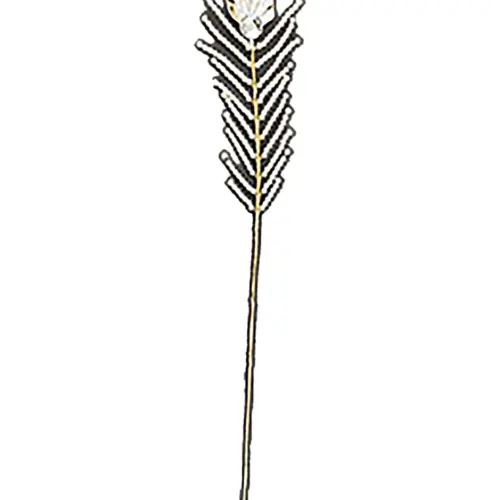 Vara dorada con perlas y brillante de 23cm