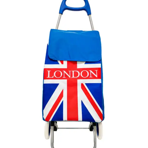 Carro para mandado con bolsa diseño Bandera Británica de 35x30x92cm