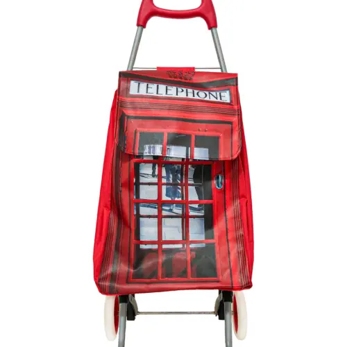 Carro para mandado con bolsa diseño Caseta Telefónica de 35x30x94cm
