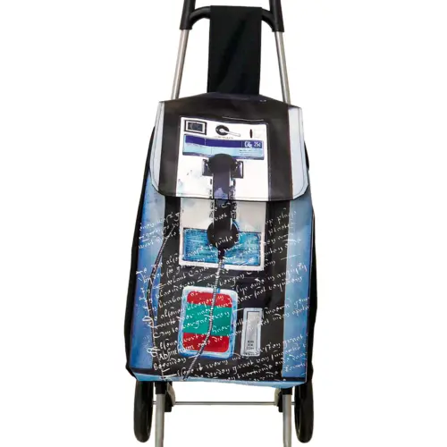 Carro para mandado con bolsa diseño teléfono Público de 35x28x95cm