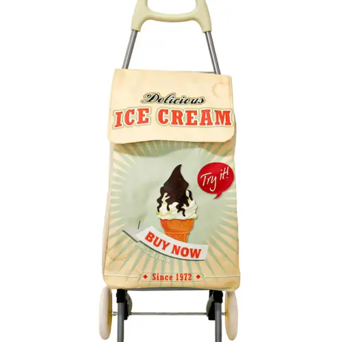 Carro para mandado con bolsa diseño Helado de 35x30x94cm