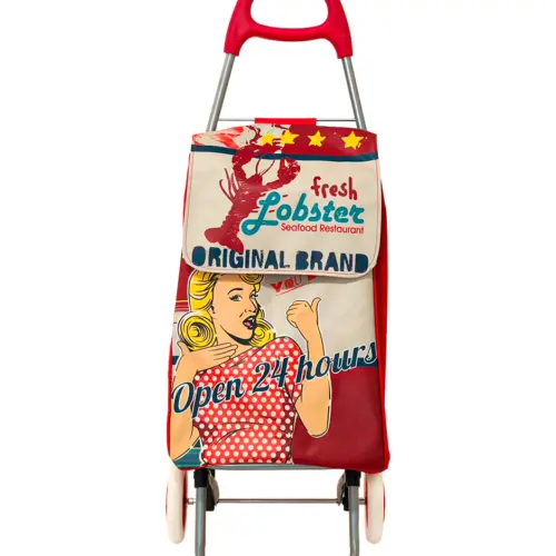Carro para mandado con bolsa diseño Cartel de Mujer de 35x30x94cm