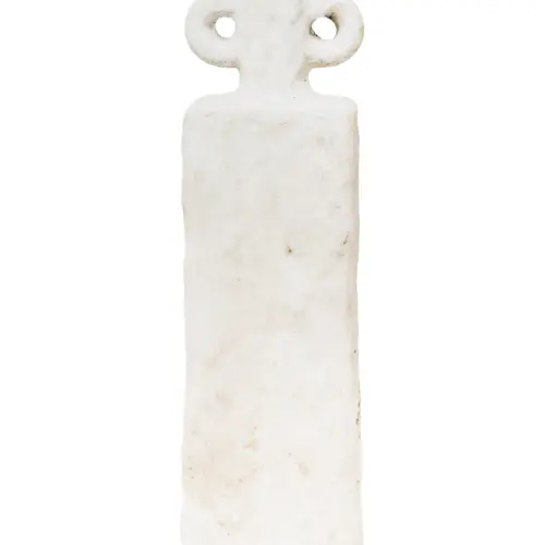 Jarrón de terracota blanco con agarraderas de 10x7x32cm