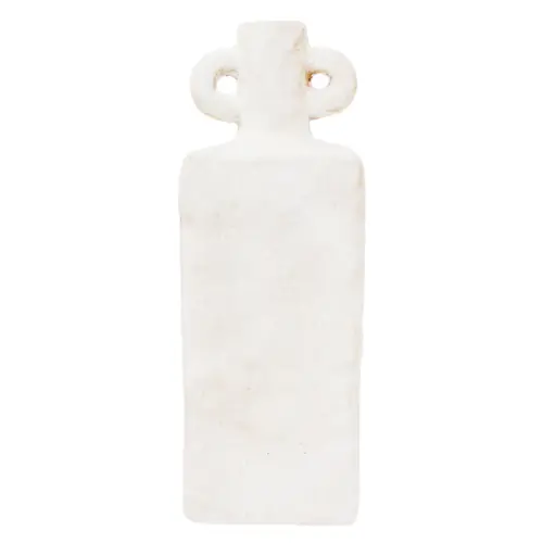 Jarrón de terracota blanco con agarraderas de 10.5×7.5x28cm