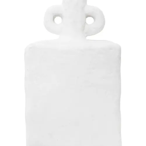 Jarrón de terracota blanco con agarraderas de 13.5×9.5×21.5cm