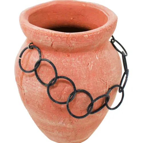 Maceta de terracota con aros de 25×24.5×30.5cm