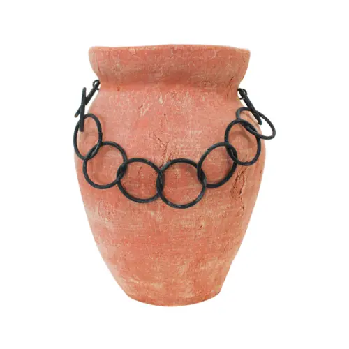 Maceta de terracota con aros de 19x18x22.5cm