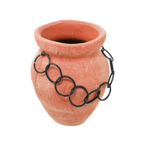Maceta de terracota con aros de 19x18x22.5cm