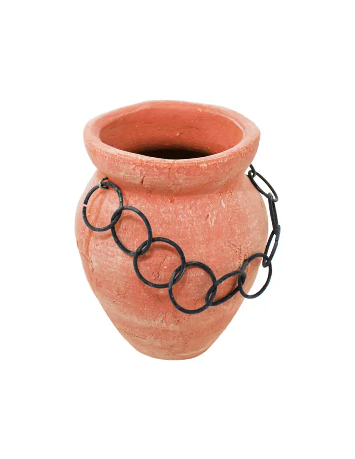 Maceta de terracota con aros de 19x18x22.5cm - Image 2
