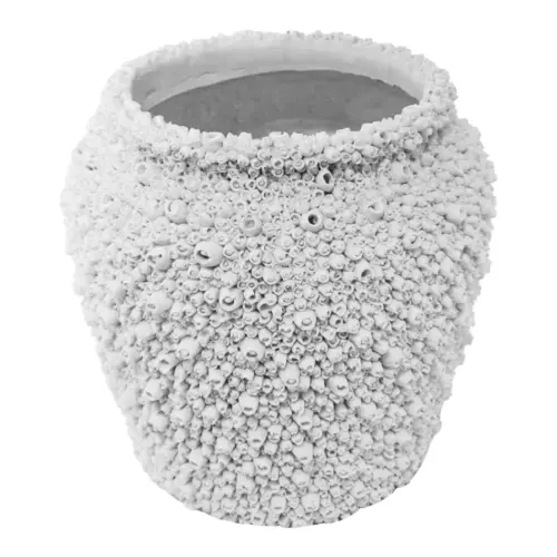 Maceta de poliresina blanca porosa de 24.5×24.5x24cm