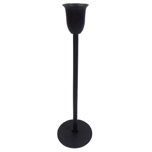 Candelabro de metal para 1 vela negro mate de 9×30.5cm