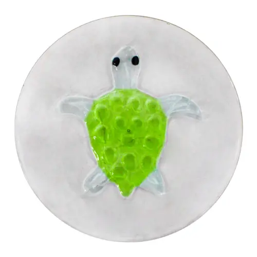 Plato de acrilico diseño tortuga verde de 20x20x2cm