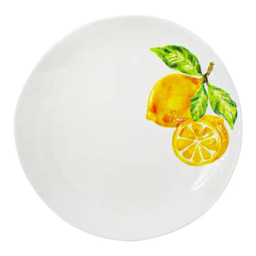 Plato de melamina estampado de limón de 28cm