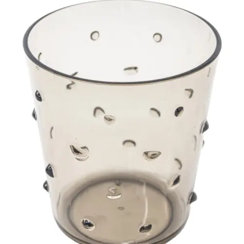 Vaso de acrilico diseño gotas color humo de 10x9cm y 444ml