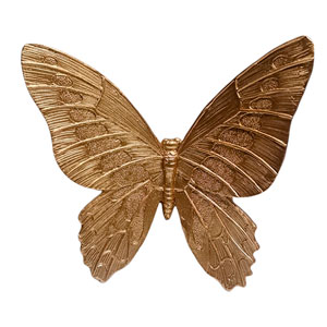 Mariposa dorada de resina de 6.5 cm