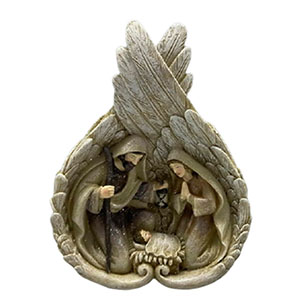 Nacimiento con alas de Ángel marfil de 17.5cm