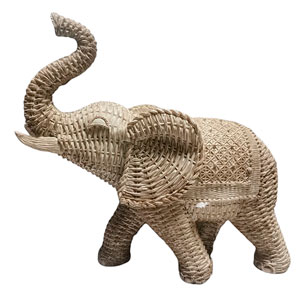 Elefante de resina beige de 26.5×10.5x25cm