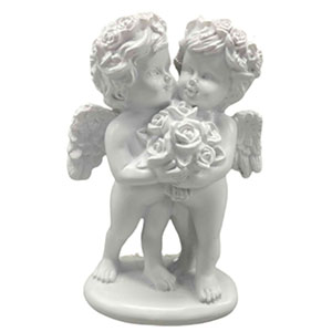 Angeles enamorados de resina de 11.5×7.5x16cm