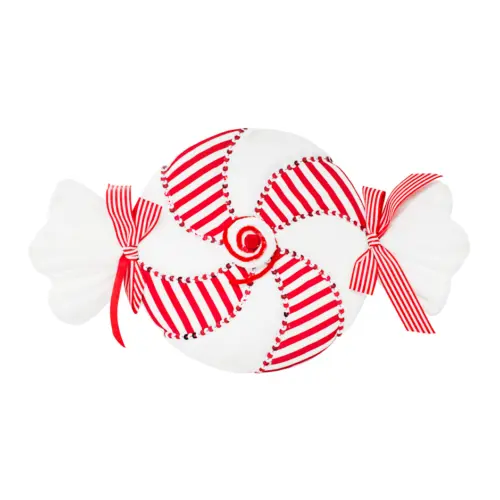 Caramelo forrado de tela con envoltura roja de 42x25x9cm
