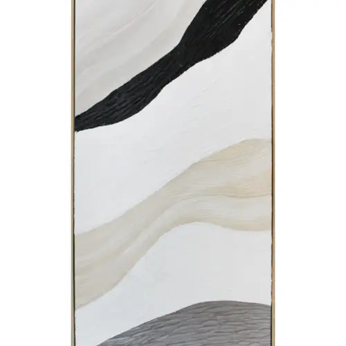 Cuadro con diseño abstracto beige con negro y gris de 60x120x4.5cm