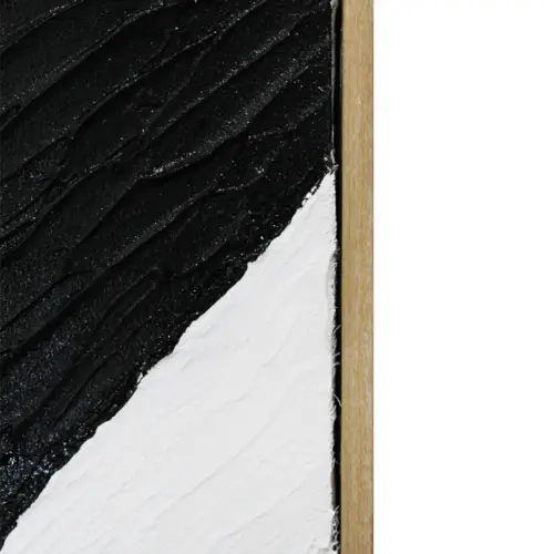 Cuadro con diseño abstracto beige con negro y gris de 60x120x4.5cm