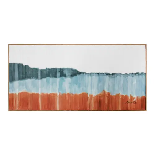 Cuadro de arte diseño mar y arena abstracto de 70x140x4.5cm