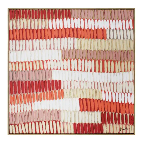 Cuadro de arte diseño abstracto de líneas de colores de 90x90x4.5cm