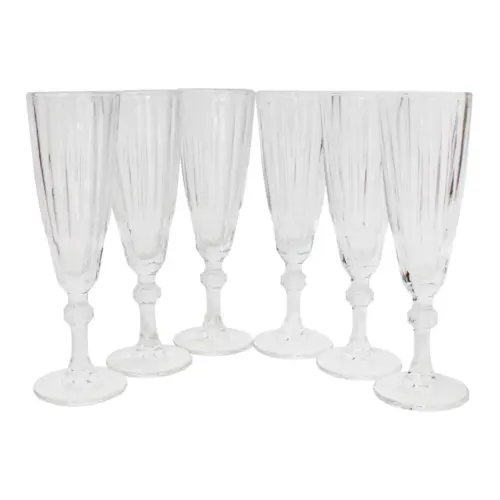 Juego de 6 copas de cristal para champagne transparente de 6.2×6.3×20.5cm