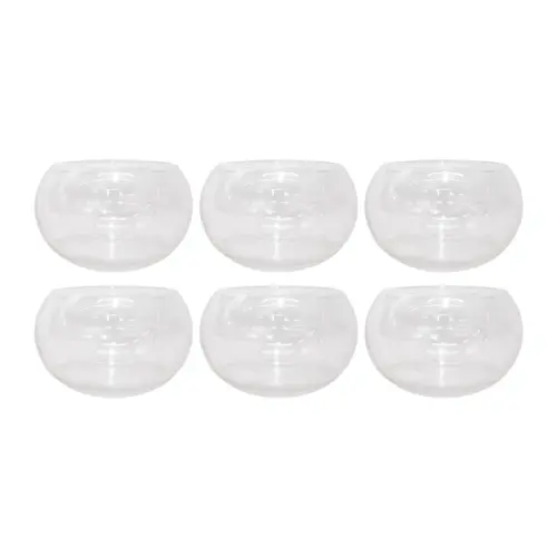 Juego de 6 Bowl de vidrio doble forro de 8x6x2cm