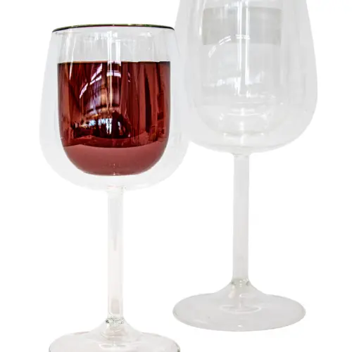Juego de 2 copas de cristal con doble forro de 10x21cm