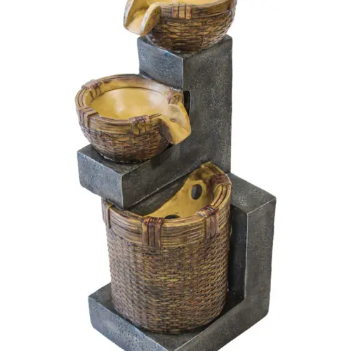 Fuente de macetas de ratán de poliresina de 24×20.5x48cm