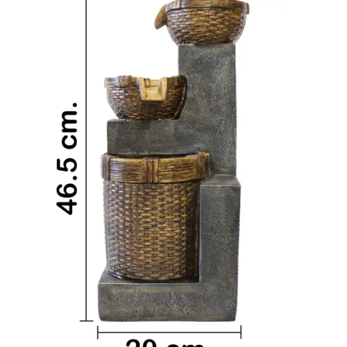 Fuente de macetas de ratán de poliresina de 24×20.5x48cm