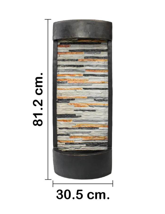 Fuente de pared de piedra de poliresina con tiras de LED de 31.5x20x81.5cm - Image 2