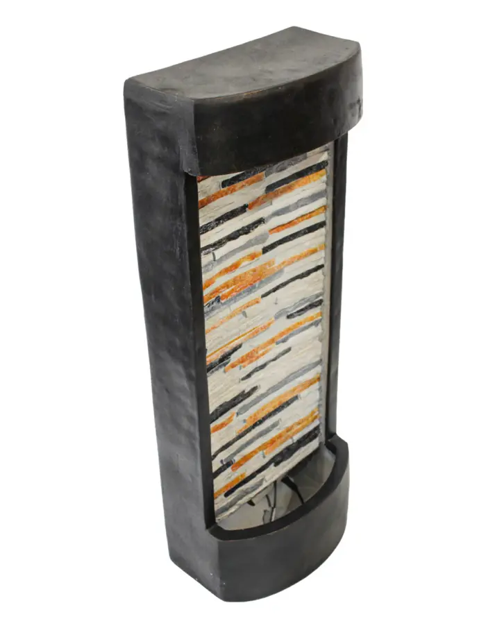 Fuente de pared de piedra de poliresina con tiras de LED de 31.5x20x81.5cm - Image 3