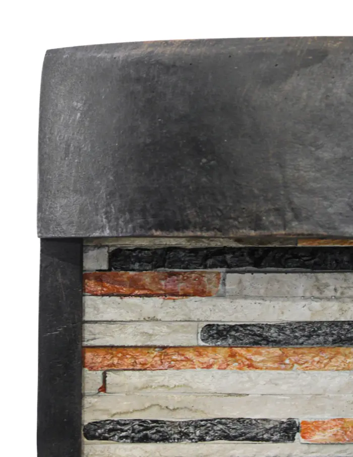 Fuente de pared de piedra de poliresina con tiras de LED de 31.5x20x81.5cm - Image 4